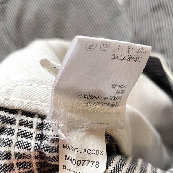 Marc Jacobs Redux Grunge Dobby Stripe Wide Leg Crop Pant Black Ivory Size 0 - Picture 6 of 10